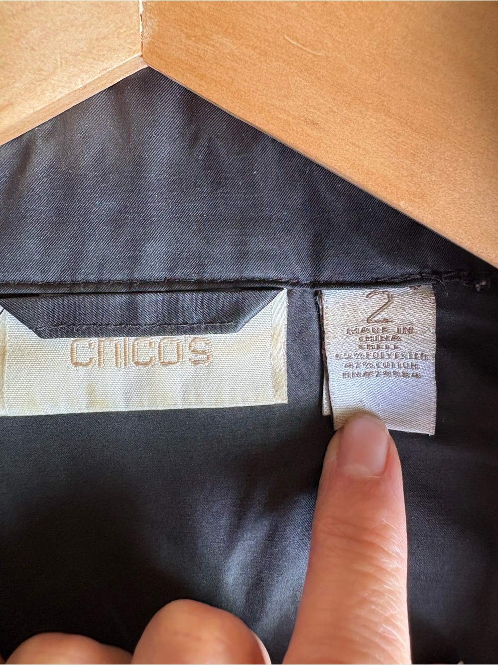 Chico's Black Utility Jacket with Snap Front - Picture 3 of 5